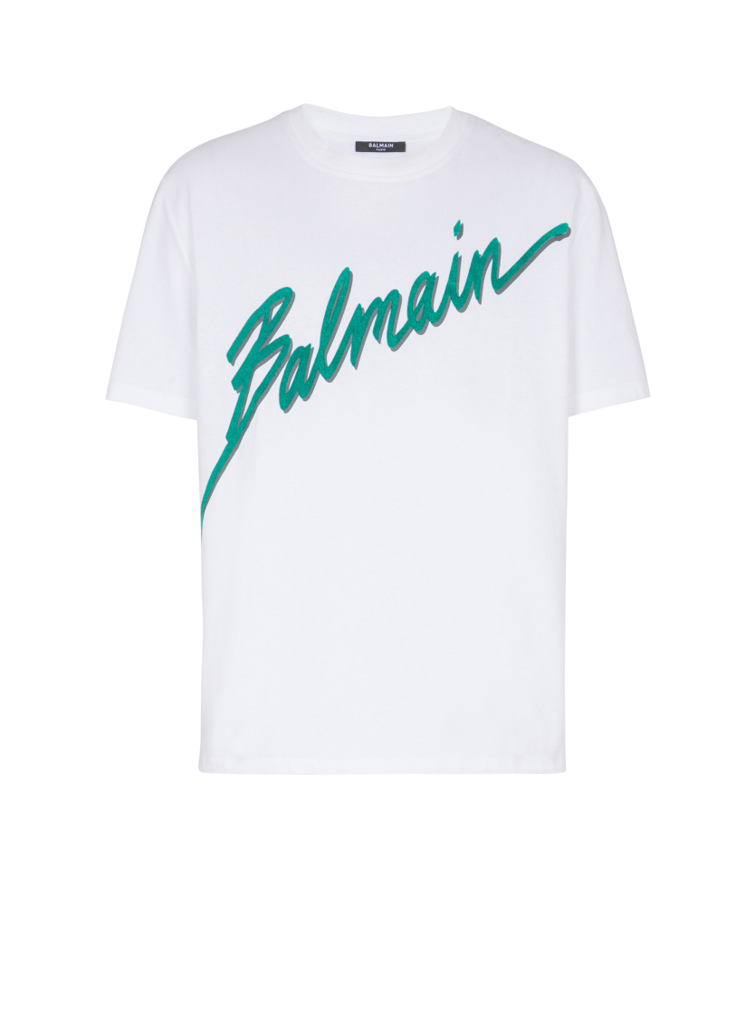 Balmain Lettre flocked T-shirt
