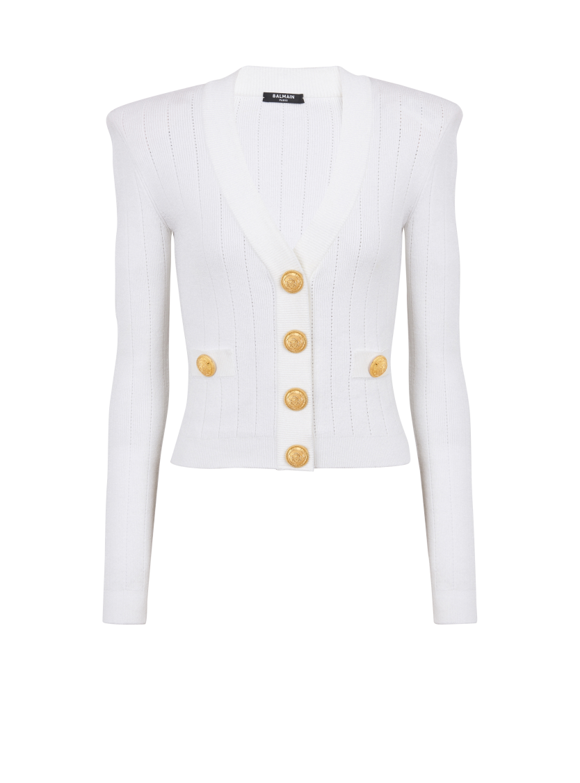 Cropped knit cardigan
