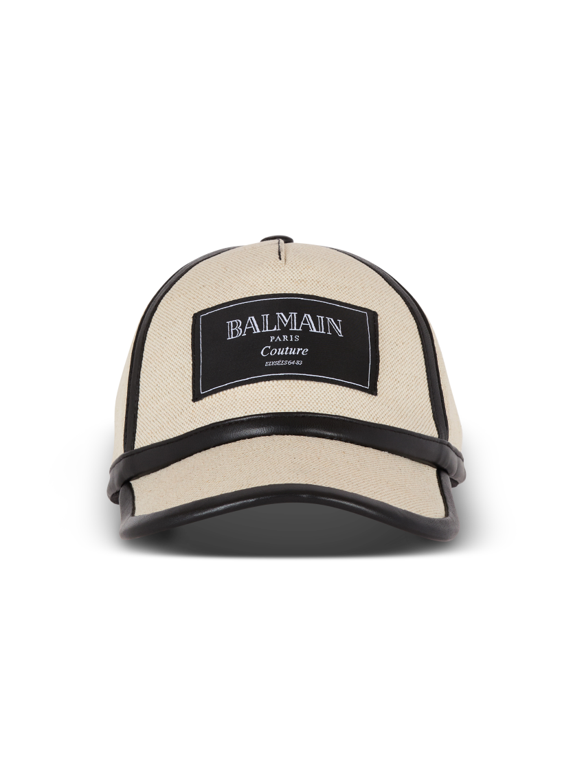 Canvas cap with Balmain Couture label