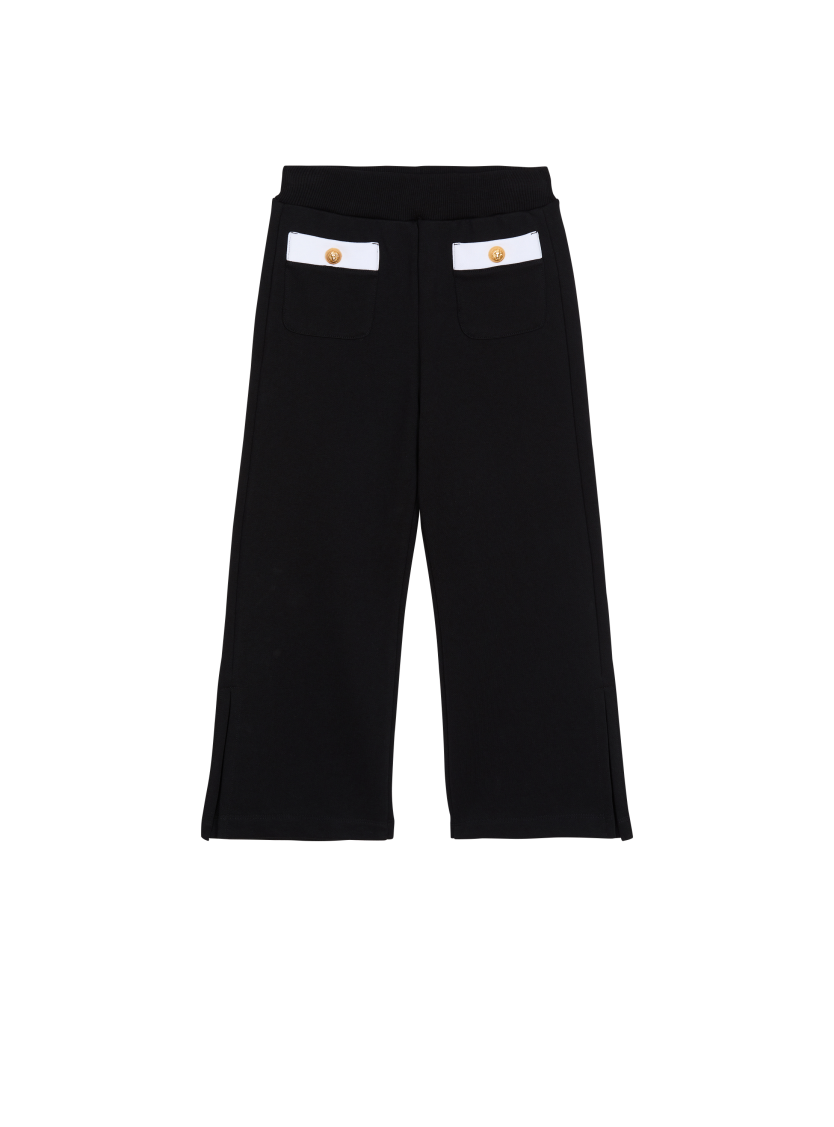 Two-tone trousers with buttons