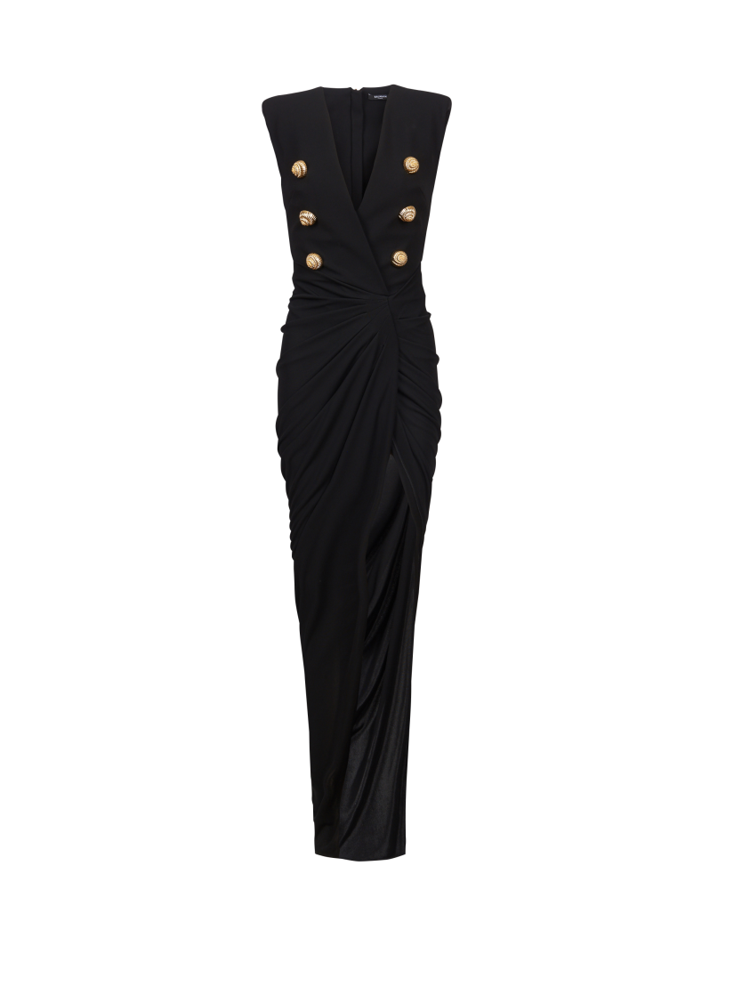 Long tailored crepe dress
