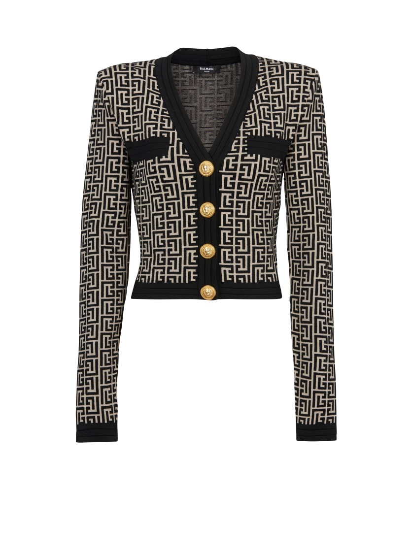 Monogram knit cardigan