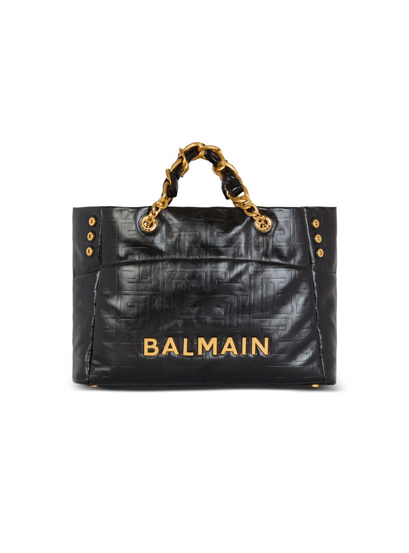 1945 Soft PB-monogrammed crinkled leather tote bag