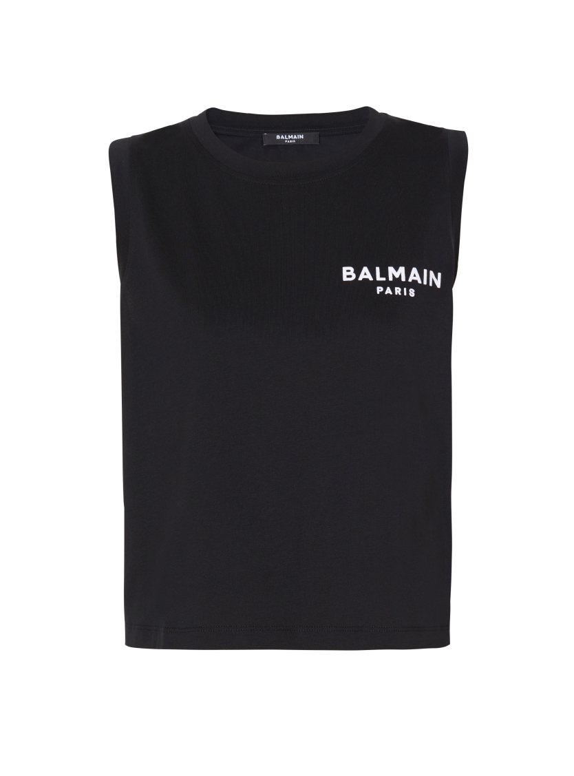 Balmain flocked tank top