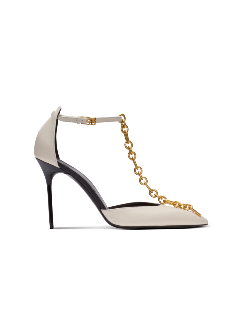 Sync leather stilettos with pointed toe