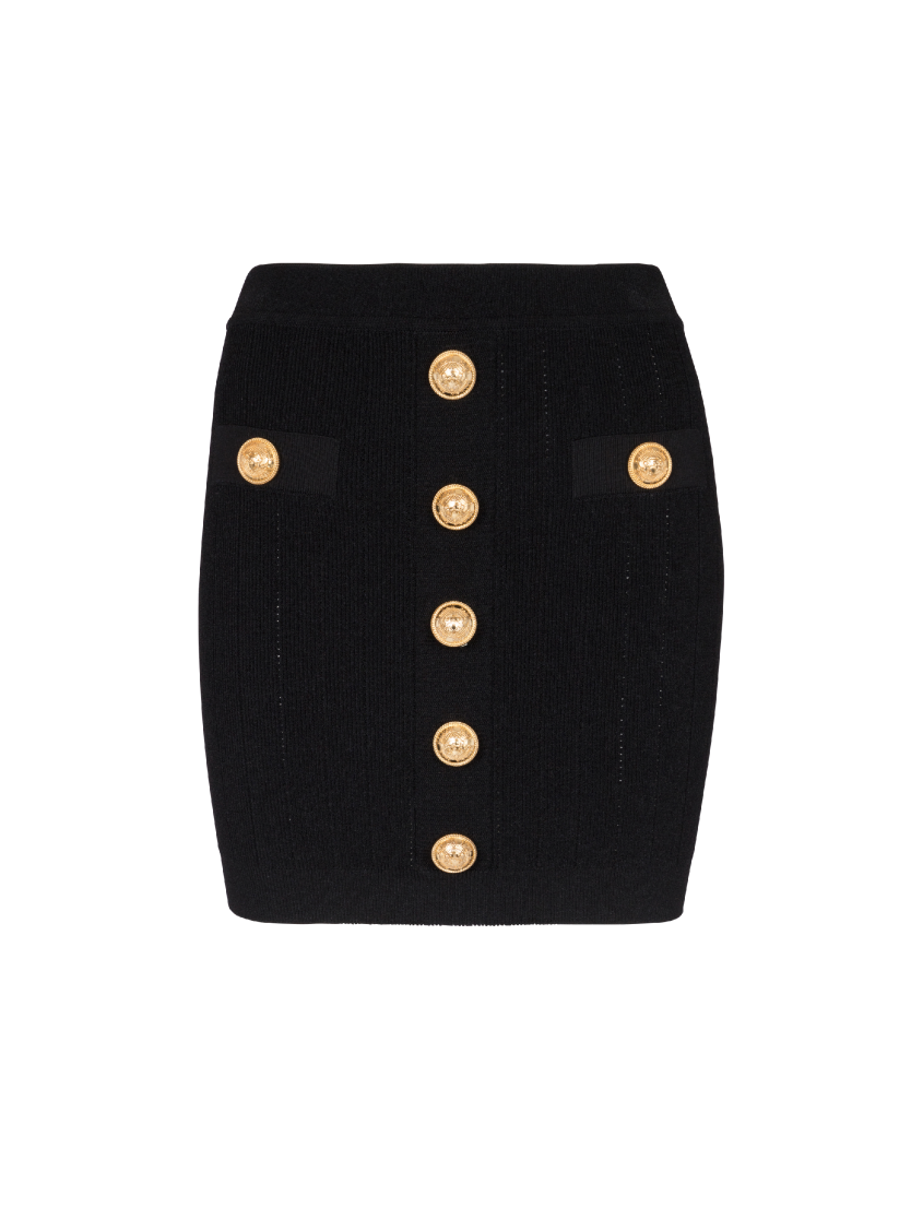 Knit skirt with buttons