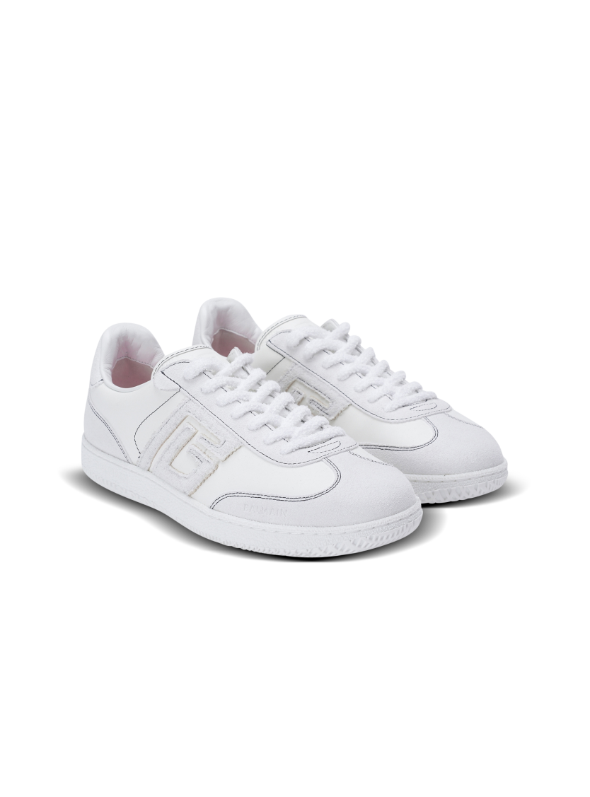 Balmain Swan trainers in calfskin and suede