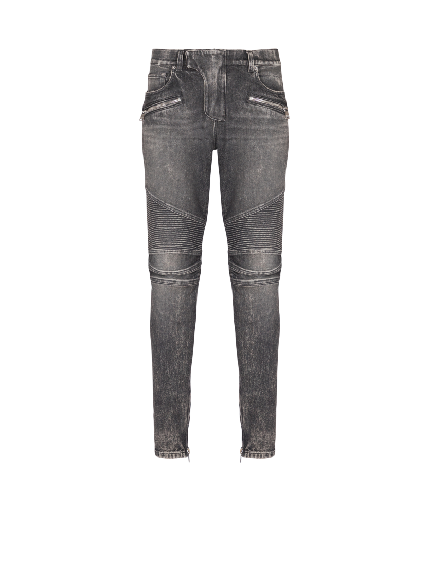 Slim-fit biker trousers in denim