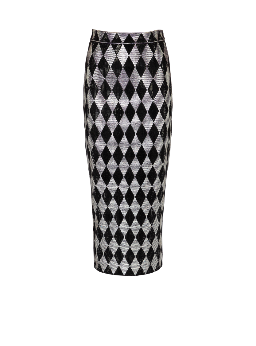 Diamond rhinestone midi skirt