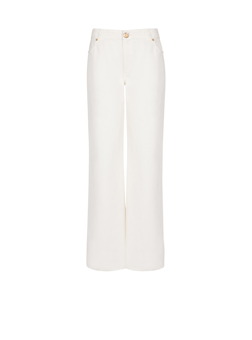Plain denim straight-fit jeans