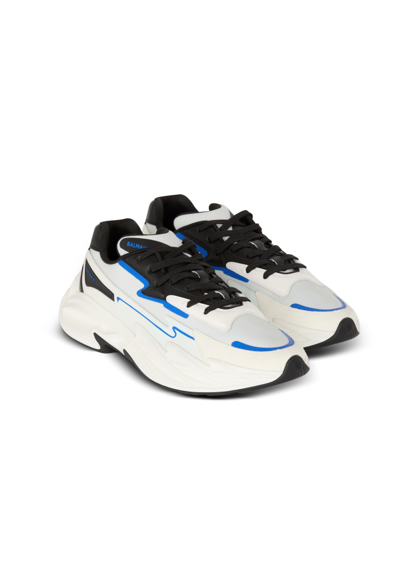Run-Row leather and nylon trainers