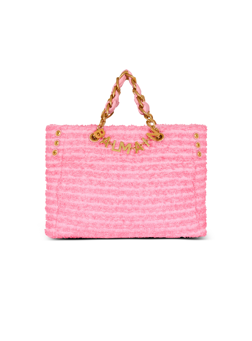 1945 Soft tote in tweed-effect raffia