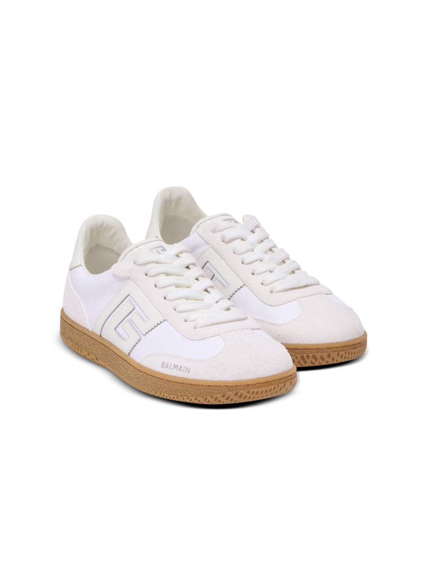 Leather and canvas Balmain Swan trainers