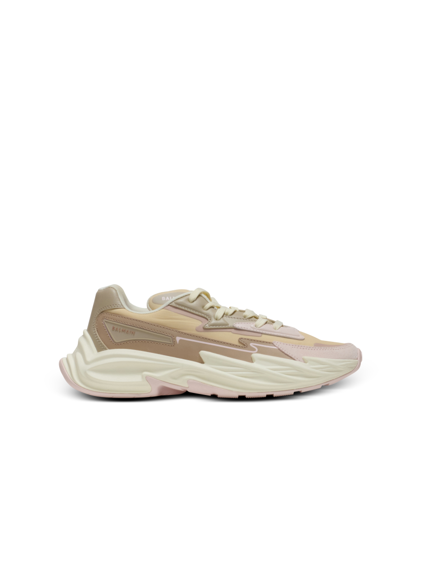 Run-Row leather and nylon trainers