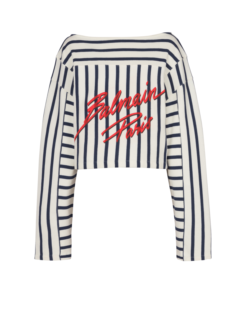 Striped Balmain Baseball long-sleeved top