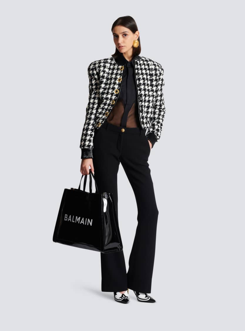 Bootcut crepe trousers