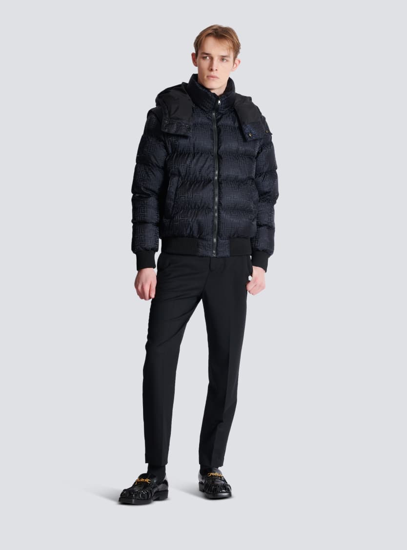 Cropped monogram jacquard padded jacket