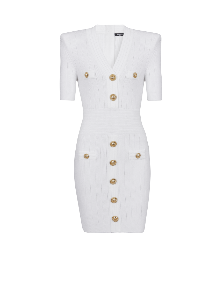 Knitted dress with buttons