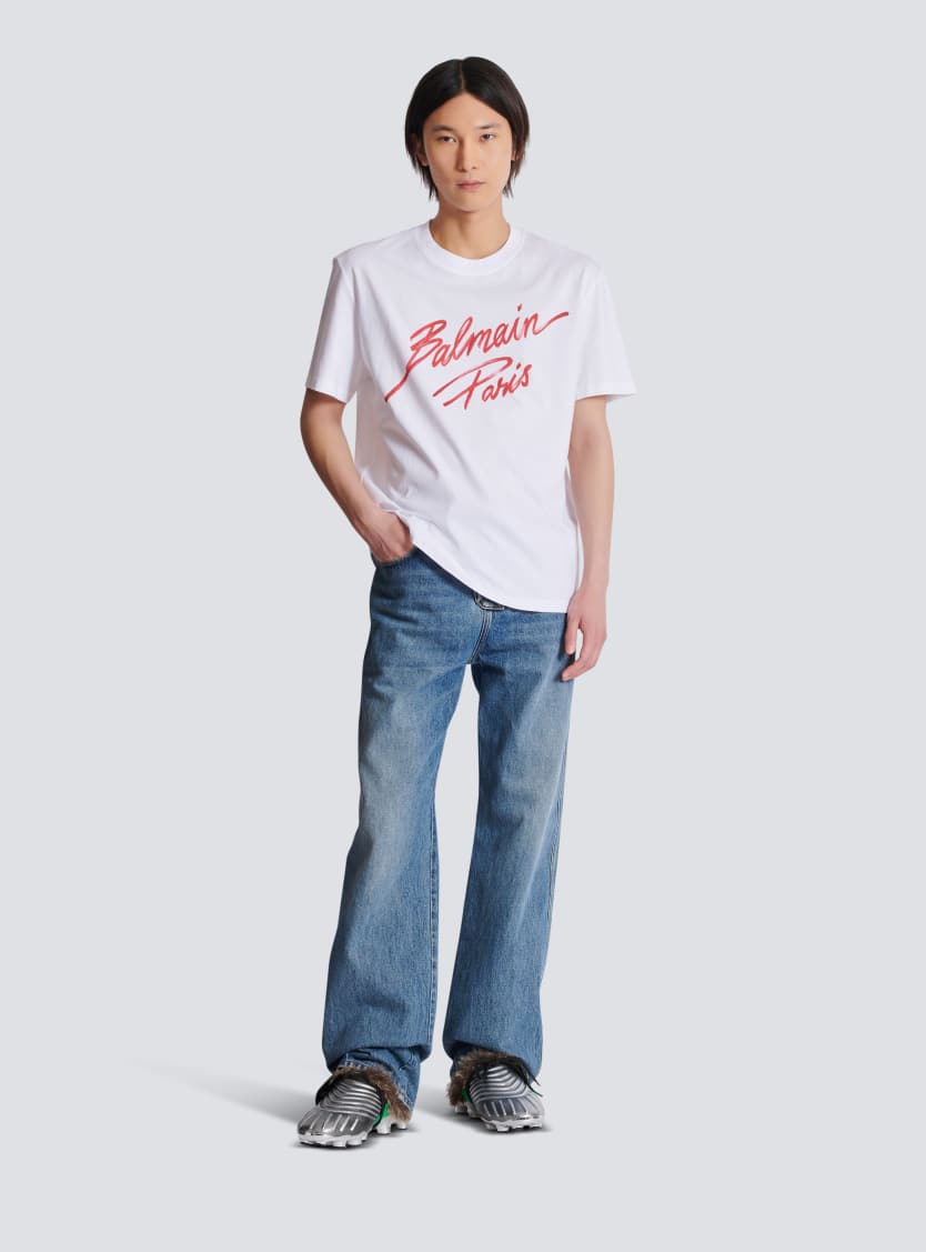 T-shirt with Balmain Lipstick print