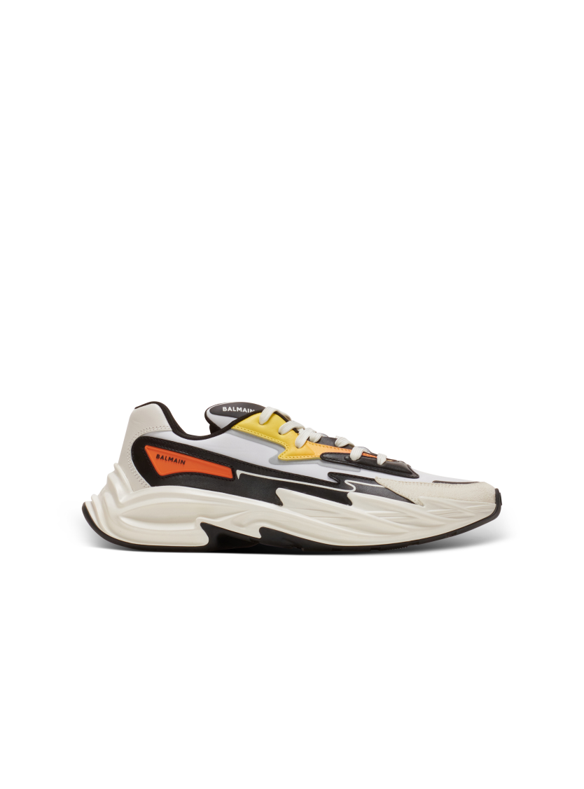 Run-Row leather and nylon sneakers