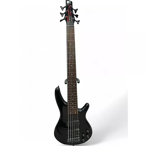 Used Ibanez SR506 6 String Black Electric Bass Guitar Black