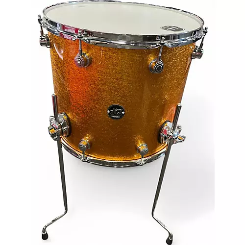 Used DW 16X16 Performance Series Floor Tom Gold Sparkle Drum Gold Sparkle 85