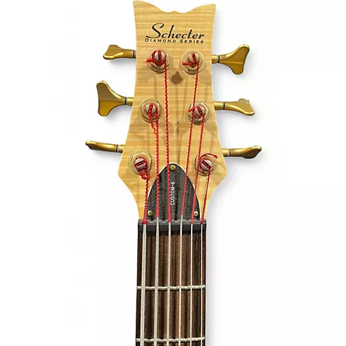 Used Schecter Guitar Research Diamond Series Custom-6 Natural Electric Bass Guitar Natural