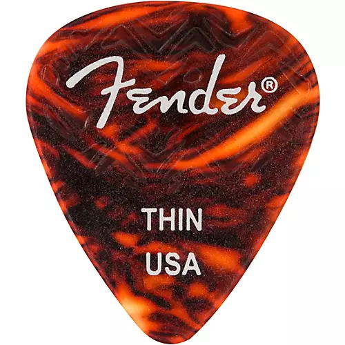 Fender 351 Shape Wavelength Picks (6-Pack), Tortoise Shell Thin 6 Pack