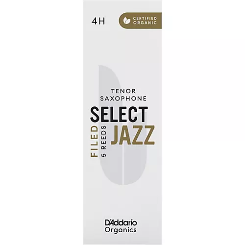 D'Addario Woodwinds Select Jazz, Tenor Saxophone Reeds - Filed,Box of 5 4H
