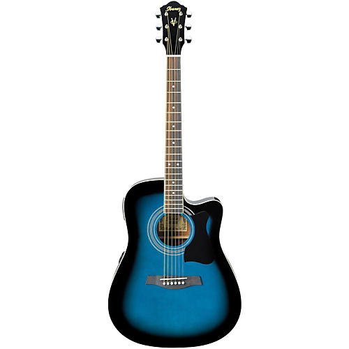 Ibanez V70CE Dreadnought Acoustic-Electric Guitar Transparent Blue