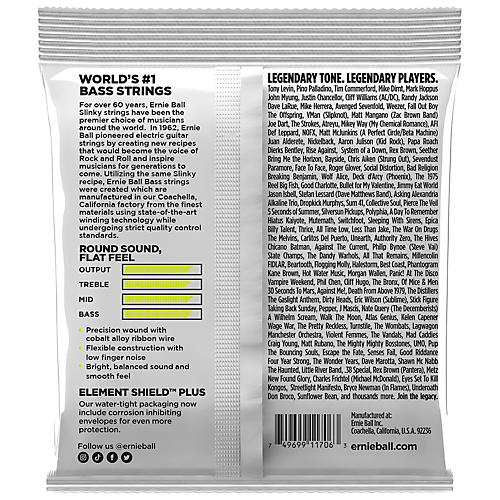 Ernie Ball Regular Slinky Flatwound Short Scale Electric Bass Strings (45 - 105)