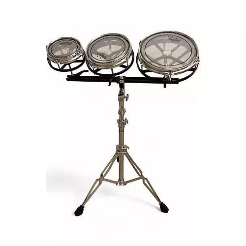 Used Remo 6X10 Rototom Black and Silver Roto Toms Black and Silver 77