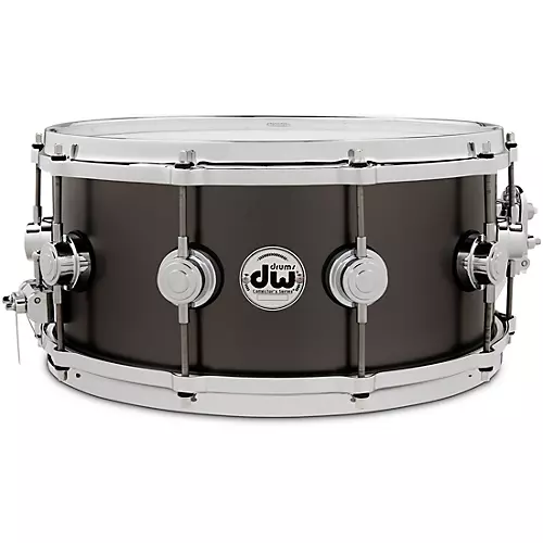 DW Collector's Series Satin Black Over Brass Snare Drum With Die Cast Hoops 14 x 6.5 in. Satin Black Over Brass