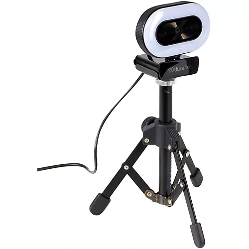 Aluratek 1080P USB Webcam w/Adjustable Lighting, Autofocus & Dual Mics