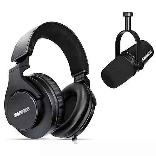 Shure Recording Bundle with MV7 Podcast Microphone & SRH440A Studio Headphones Black