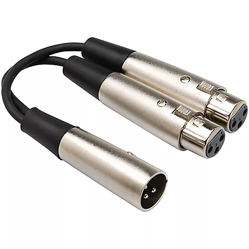 Livewire Essential Y-Adapter XLR Male to XLR Female Black 6 in.