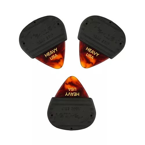 Fender Mojo Grip 351 Guitar Picks (3-Pack) Tortoise Shell Heavy