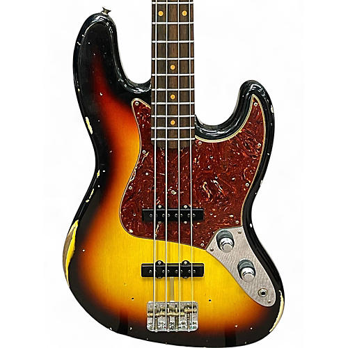 Used 2022 Fender Custom Shop 62 J Bass Relic 3 Color Sunburst Electric Bass Guitar 3 Color Sunburst