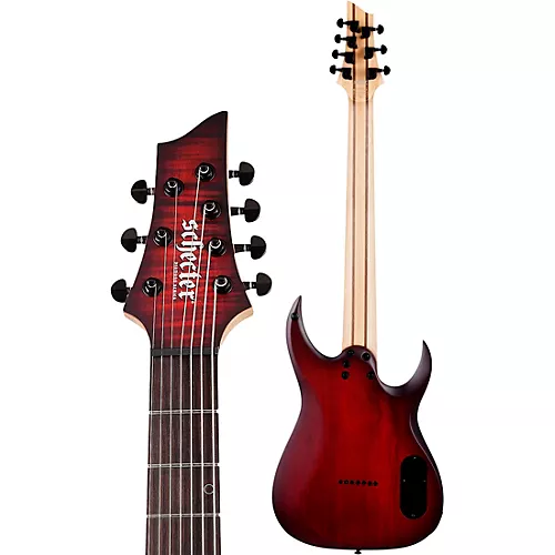 Schecter Guitar Research Sunset 7-String Extreme Left-Handed Electric Guitar Scarlet Burst