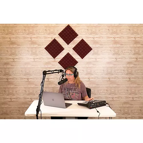 Gator GFW-ACPNL1212P Acoustic Foam Pyramid Panels 2x12x12 (4 Pack) Burgundy