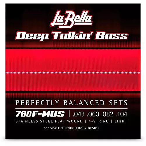 LaBella 760F-MUS Deep Talkin' Stainless Steel Flat Wound 4-String Bass Strings