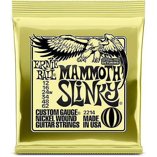 Ernie Ball Mammoth Slinky Nickel Wound Electric Guitar Strings, Gauge 12 - 62