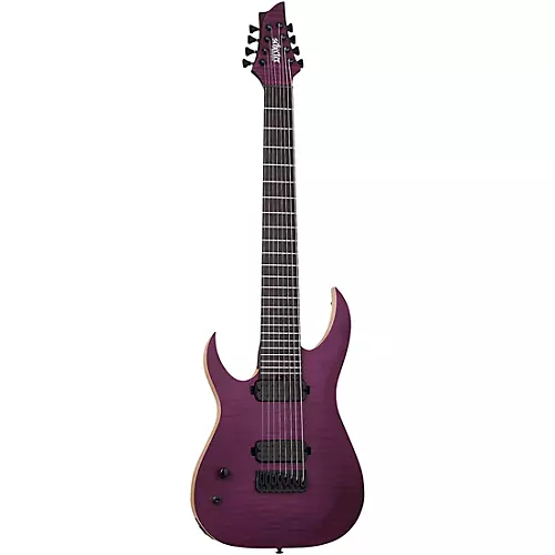 Schecter Guitar Research John Browne Tao-8 Left-Handed Electric Guitar Satin Trans Purple