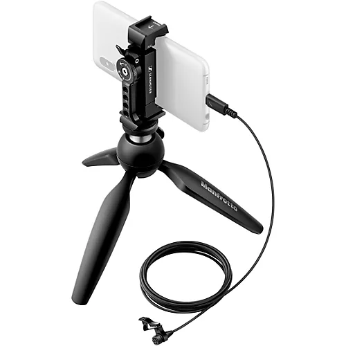 Sennheiser XS LAV USB-C MOBILE KIT - Includes XS Lav USB-C Clip-on Lavalier Microphone, Manfrotto PIXI Mini Tripod and Sennheiser Smartphone Clamp