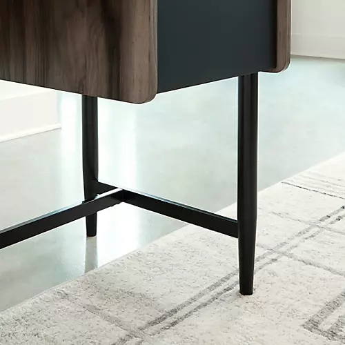 SAUDER WOODWORKING CO. Modern Home Office Workstation for Recording and Content Creation Jet Acacia