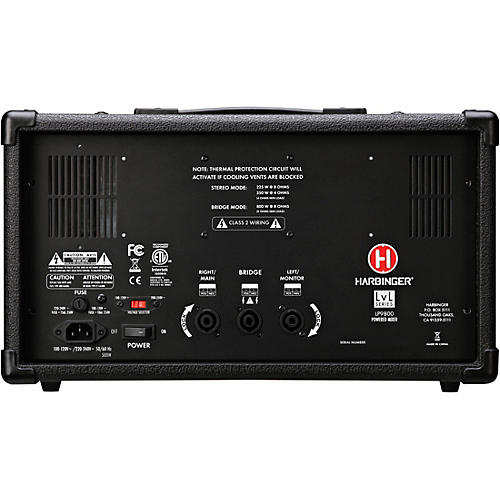 Harbinger LP9800 Powered Mixer Package With Kustom KPX10 Passive Speakers, Stands and Cables