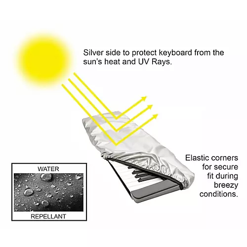 MALONEY StageGear Covers Reversible Black And Silver Keyboard Cover 36-48 Inches