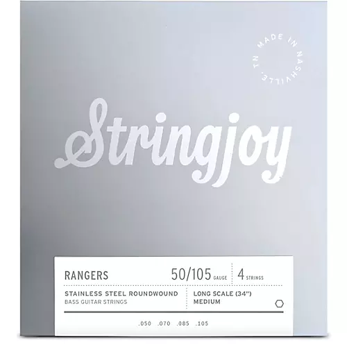 Stringjoy Rangers 4 String Long Scale Stainless Steel Bass Guitar Strings 45 - 100