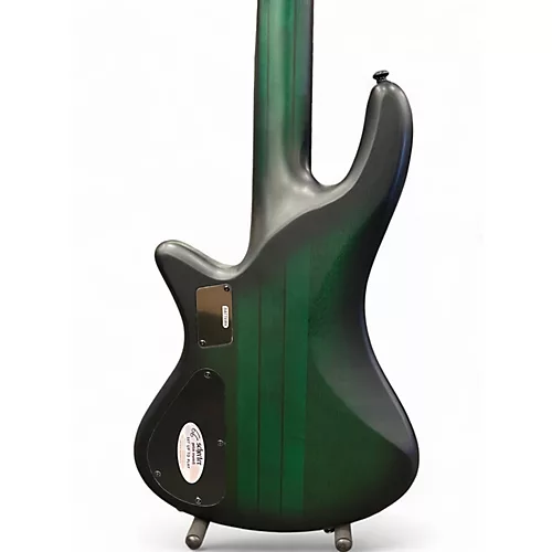 Used Schecter Guitar Research Stiletto Studio 5 String Green Electric Bass Guitar Green