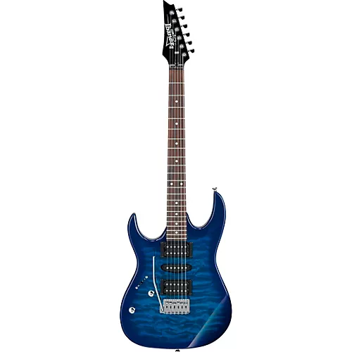 Ibanez GRX70QAL Left-Handed Electric Guitar Transparent Blue Burst